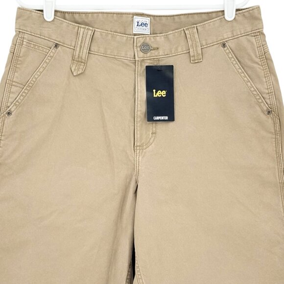 Lee Workwear Men's Carpenter Dark Khaki Shorts Sz 33 Heavy Duty Pockets Tool NWT - Picture 3 of 13